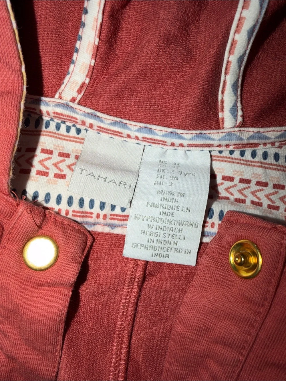 Tahari Girls Coral Pink Hooded Vest with Gold Buttons